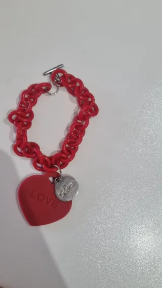Bracciale Tiffany cuore LOVE rosso argento