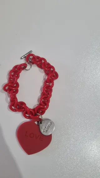 Bracciale Tiffany cuore LOVE rosso argento