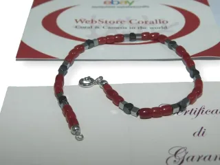 Bracciale Uomo Corallo Pietre Argento 925