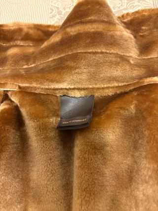Chaquetón Adolfo Dominguez Piel Vuelta Beige.