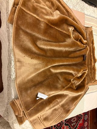 Chaquetón Adolfo Dominguez Piel Vuelta Beige.