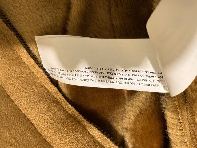 Chaquetón Adolfo Dominguez Piel Vuelta Beige.