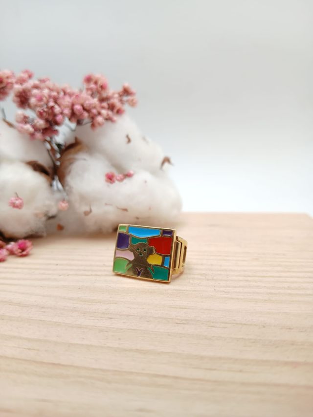 Conjunto pendientes y Anillo Tous Oro Multicolor