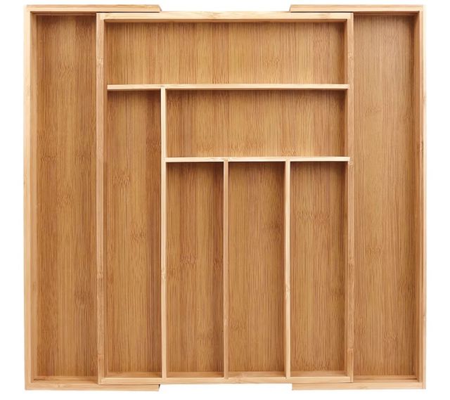 Bandeja de Talheres de Bambu Extensible 6-8 Compart.