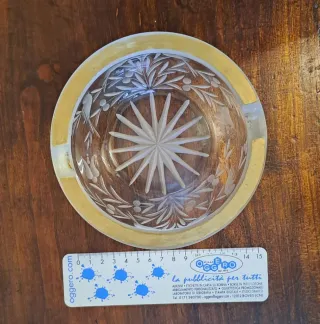 Grosso Posacenere cristallo anni '70 decorato