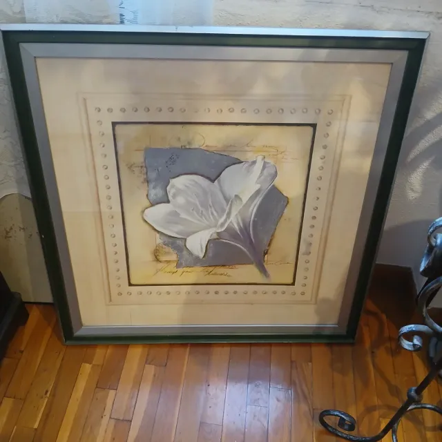 Cuadro decorativo flor blanca