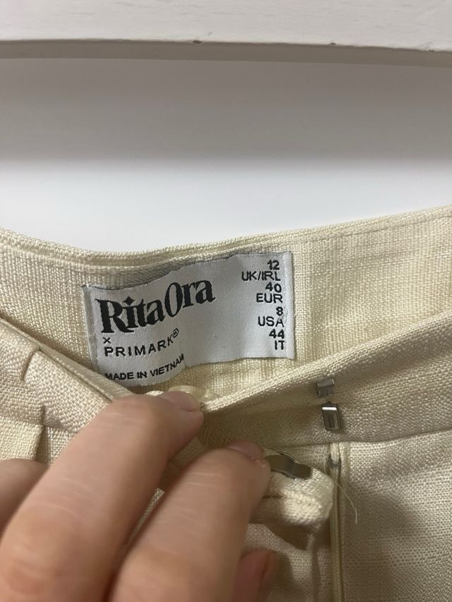 Pantalones elegantes beige talla M