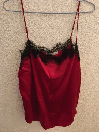 Cuerpo lencero Sandro seda natural y encaje