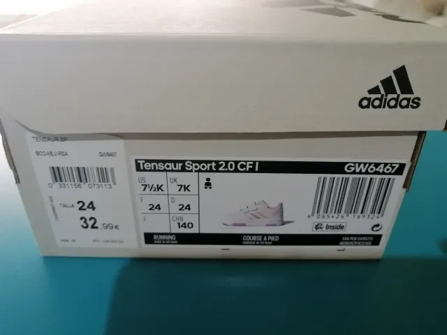 Zapatillas Adidas Blancas Velcro Niña