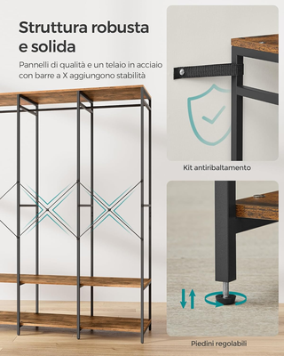 Armadio Portatile per Vestiti, Guardaroba Pieghevo