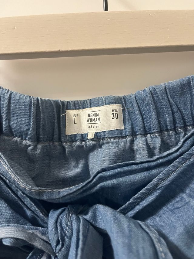 Falda larga denim con lazada