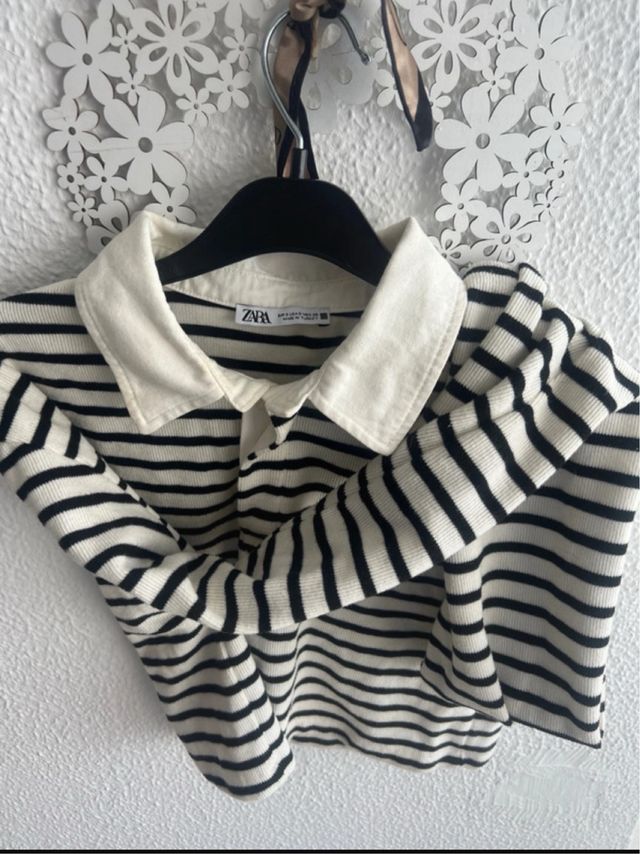 Polo corto rayas Zara