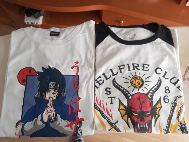 Camisetas Hombre Naruto y Stranger Things