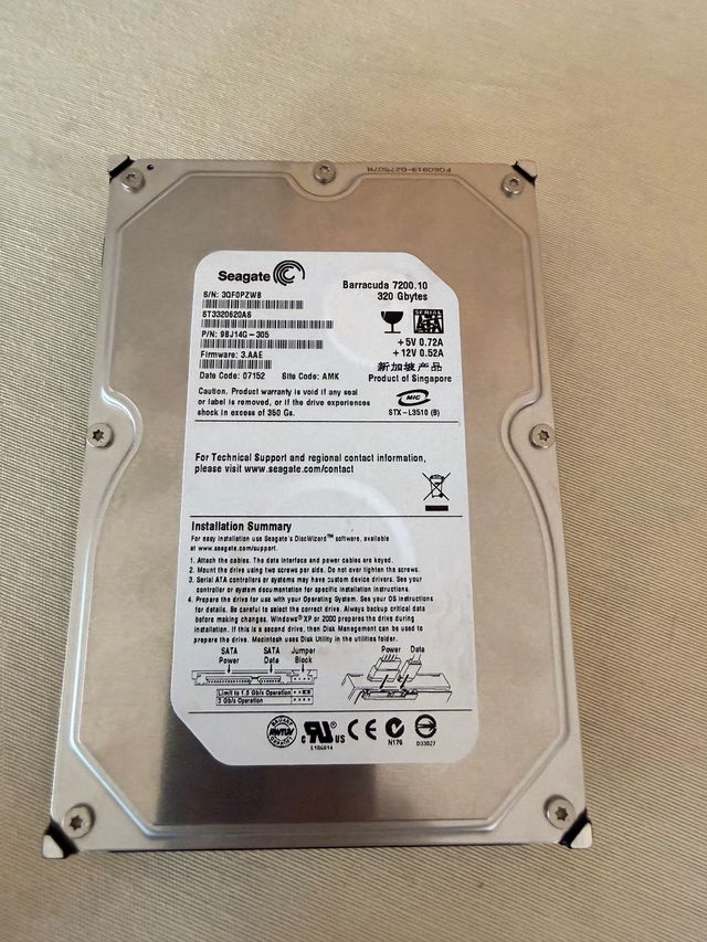 Disco Duro Seagate Barracuda 7200.10 320 GB SATA
