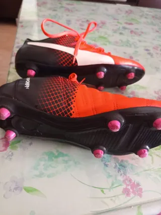 Zapatillas Puma Fútbol 7/11 Naranja/Negro