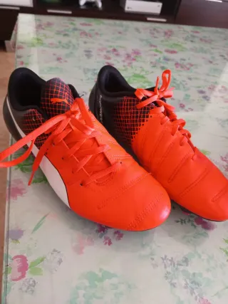 Zapatillas Puma Fútbol 7/11 Naranja/Negro