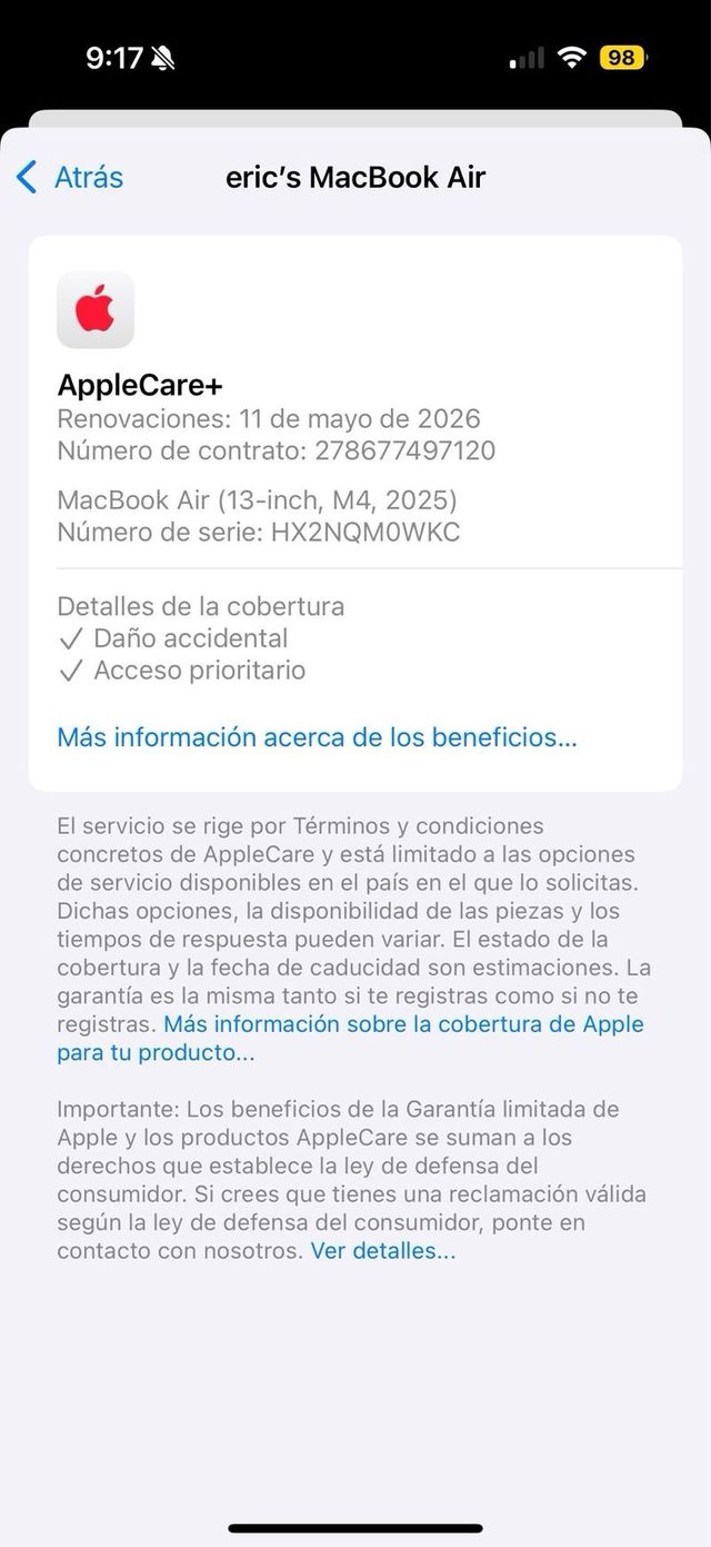 MacBook Air M4 256GB - COMO NUEVO