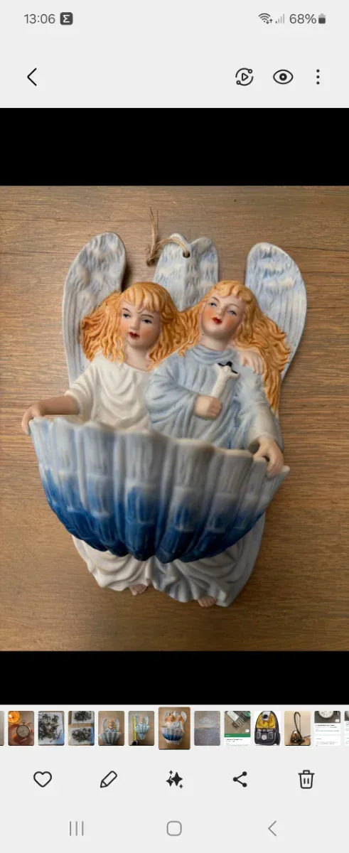 Benditera de porcelana antigua