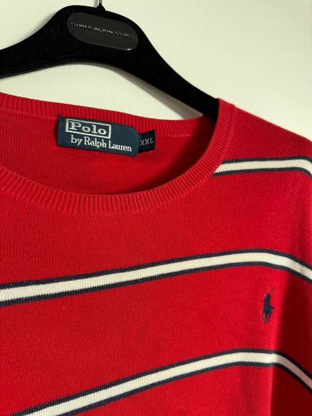 Jersey Polo Ralph Lauren Rayas Rojo XXL