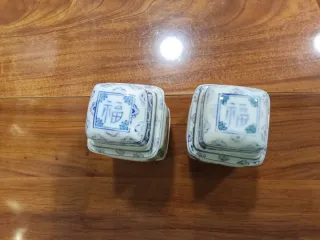 Set di 2 scatole in porcellana