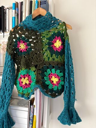 Jersey Crochet Talla S Flores