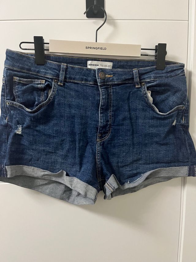 Shorts vaqueros Bershka azules