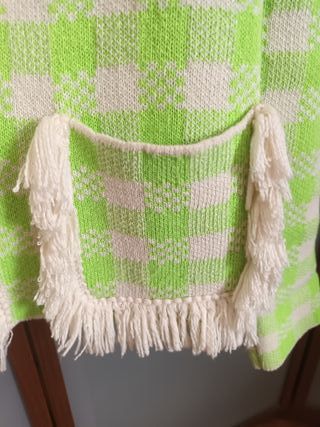 Giacca donna i-sik verde e bianca con frange