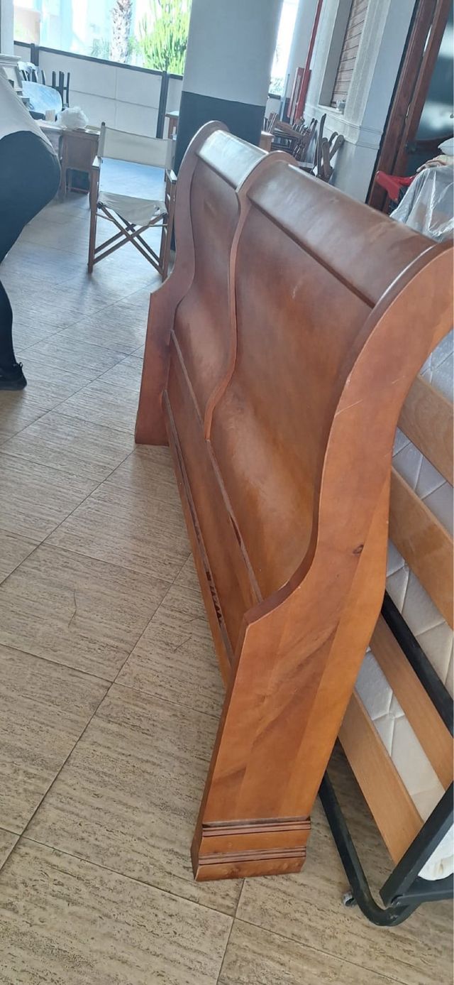 dos Cabecero cama de matrimonio de tela y madera