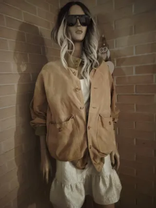 Giacca vera pelle scamosciata tg 52 vintage Y2K