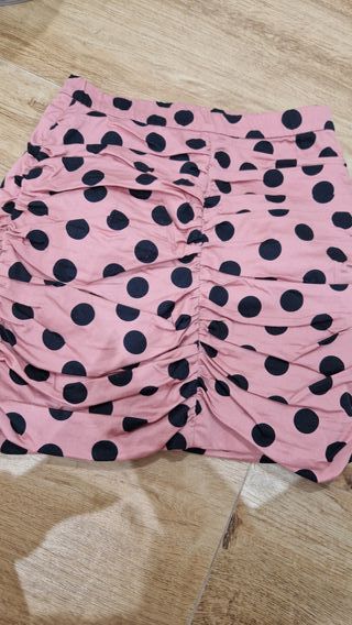 Falda mujer lunares rosa