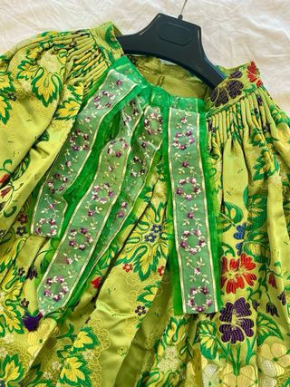 Corpiño y falda de traje de fallera + delantal.