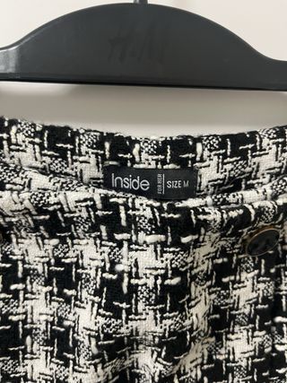 Falda/shorts tweed blanco y negro