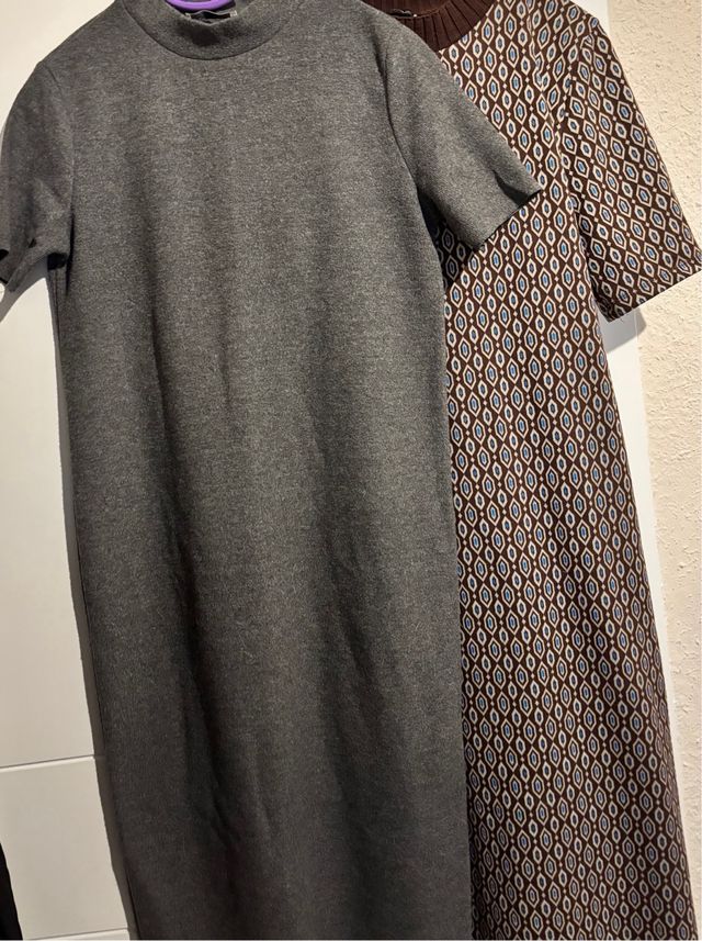 2Vestidos midi invierno Zara talla M nuevos