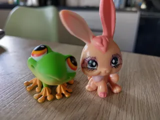 Figuras Littlest Pet Shop: Conejo y Rana