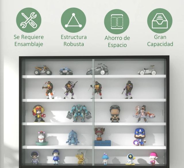 Vitrine Expositora Preta e Transparente