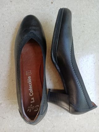 Zapatos de salón negros piel T38