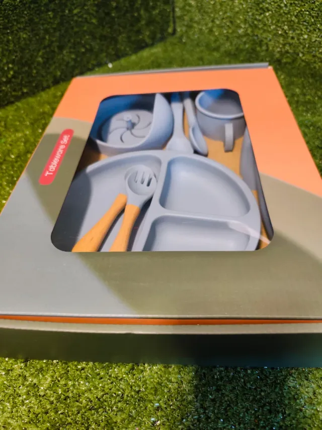 Set Vajilla Infantil Silicona Azul