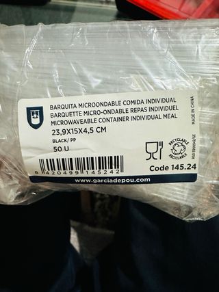 Scatole per asporto cibo Nero 50 p. Rosso 150 p.