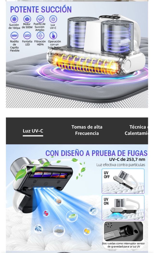 Aspiradora de Cama o sofás 500W - nuevo