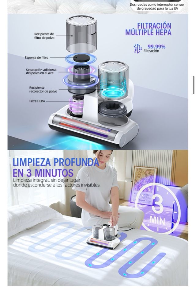 Aspiradora de Cama o sofás 500W - nuevo