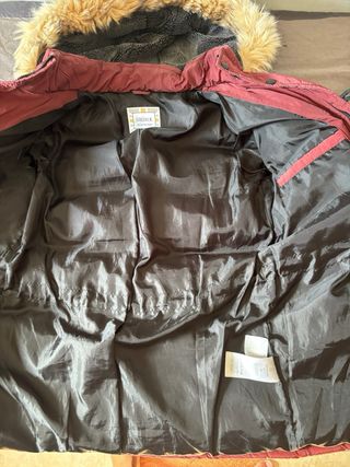 Chaqueta SikSilk Roja con Capucha y Pelo