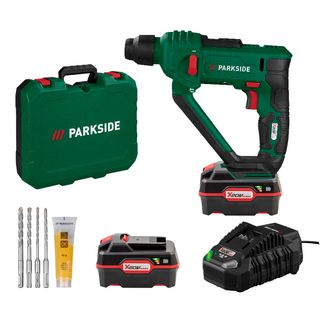 TALADRO PERCUTOR SDS PLUS CON 2 BATERÍAS 20V 4A