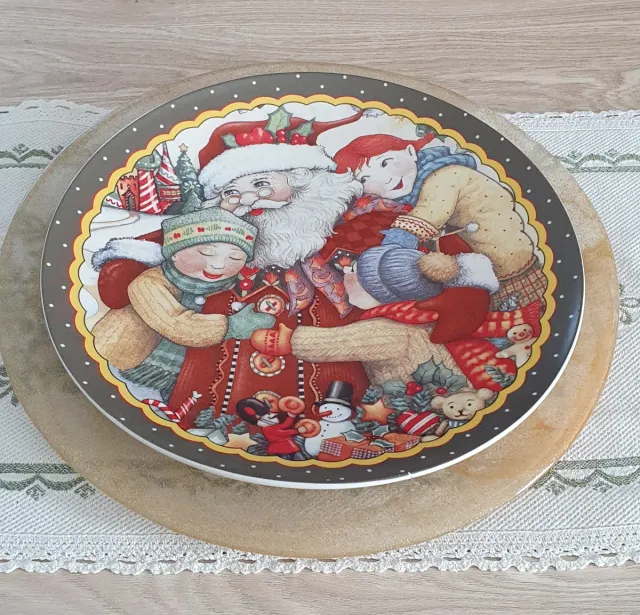 Piatto decorativo natalizio Babbo Natale