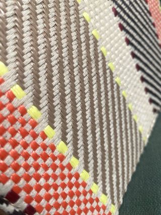 Bolso bandolera beige rafia multicolor