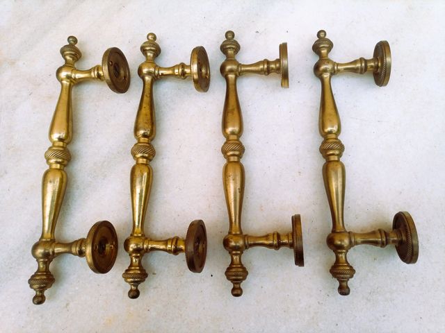 Maniglie per porte in bronzo massiccio anni '70, mai usate