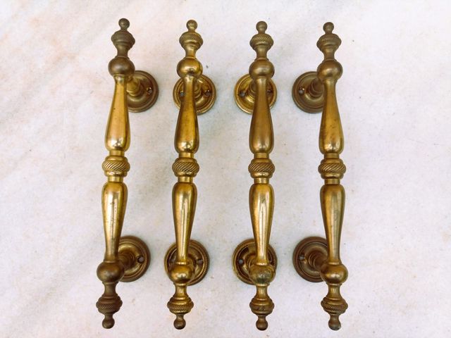 Maniglie per porte in bronzo massiccio anni '70, mai usate