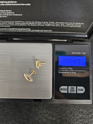 Pendientes de Oro 18K, Tulipán, 1,32gr, 1cm