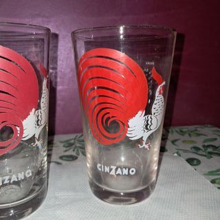 Bicchieri Vintage Cinzano Gallo Rosso - Set 2
