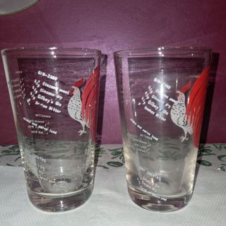 Bicchieri Vintage Cinzano Gallo Rosso - Set 2