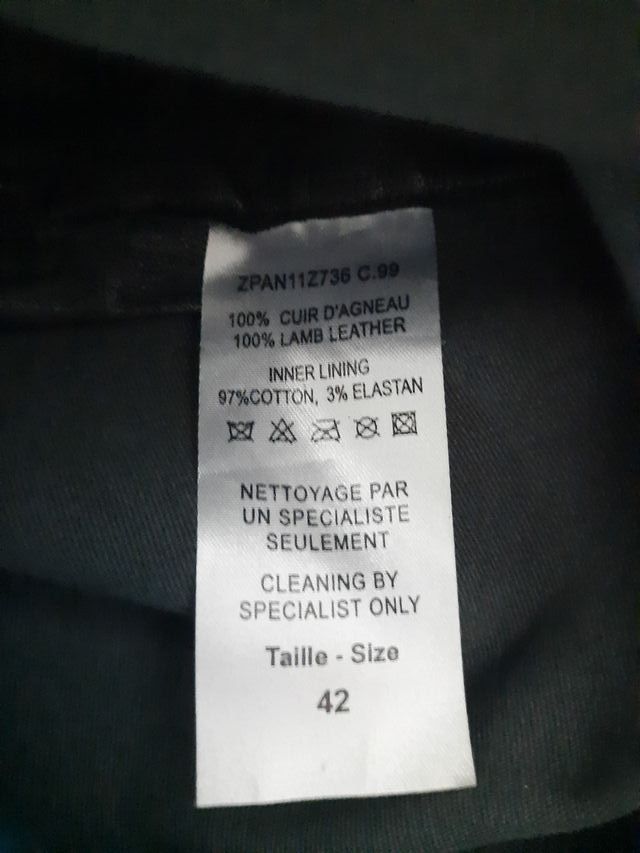 Pantalón Cuero Mujer Negro Talla 42